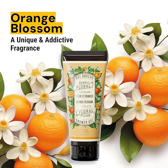 Panier des Sens - Duo Orange Blossom Moisturizing Body Wash for Women & Men - Gentle Shower Gel with 95% Natural Ingredients for Normal, Sensitive Skin - Body Care Made in France, SLS Free -2x6.8 Floz