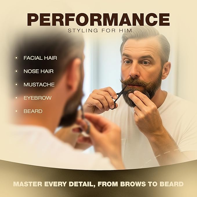 Utopia Care Eyebrow Scissors, Professional Stainless Steel Small Shears for Men and Women, Nose Hair Scissors for Grooming Mustache, Beard, Eyelashes, Ear Hair Trimming, Black