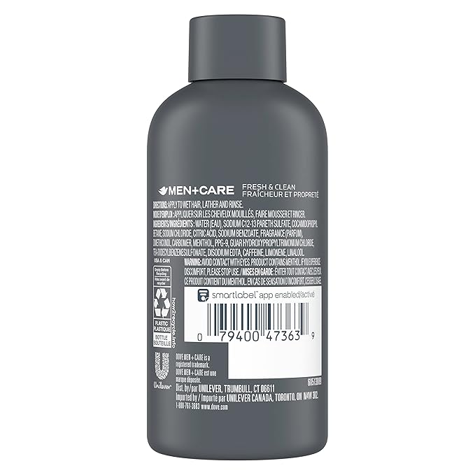 Dove Men+Care Fortifying 2 in 1 Shampoo and Conditioner Fresh and Clean with Caffeine for Normal to Oily Hair Helps Strengthen Thinning Hair 3 oz (Pack of 3)