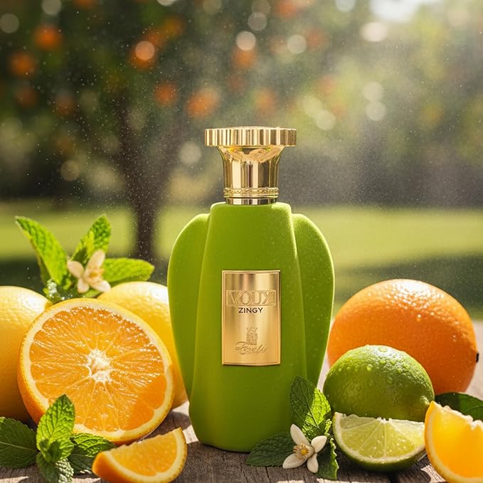 Paris Corner | Voux Zingy Perfume 3.4 Fl Oz | Long-Lasting Unisex Perfume | Featuring Basil, Bergamot, Italian Citron, Lemon Notes | Vibrant, Citrus Aromatic Scent