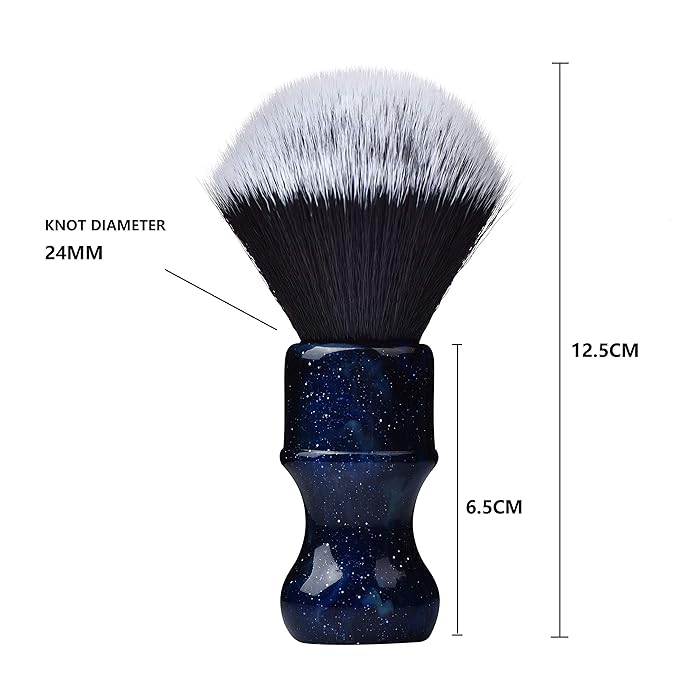 JEQUIL&CORENVEO Luxury Synthetic Shaving Brush With Aesthetic Resin Handle, 24mm Extra Dense Knot