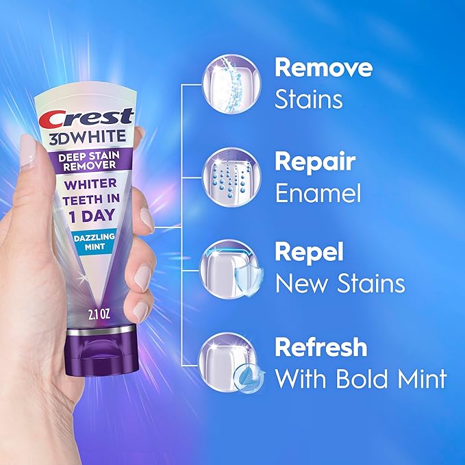 Crest 3DWhite Brilliance Deep Stain Remover Dazzling Mint Toothpaste - 2.1oz