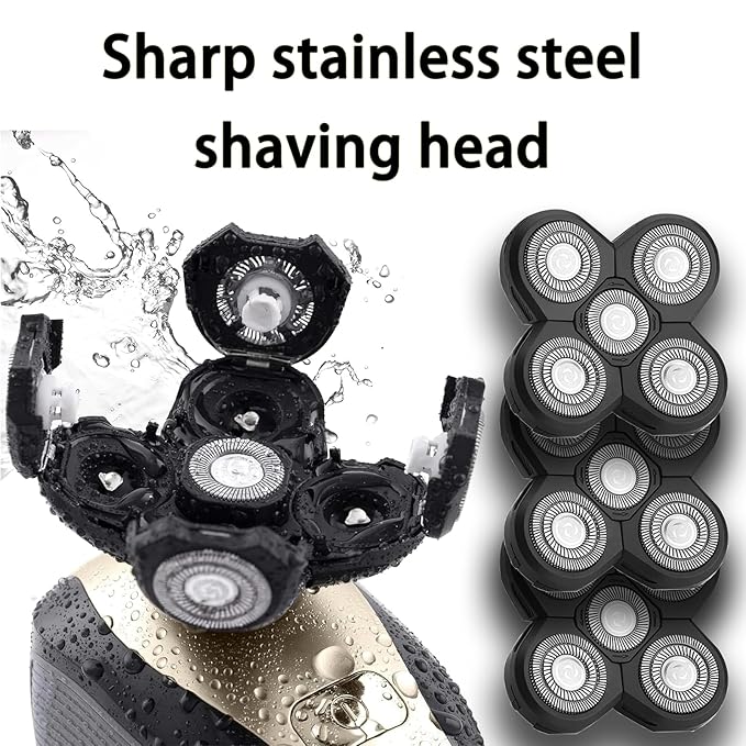 3 Pack Shaver Replacement Blades Compatible with F-ree-bird Head Shaver Kit, 5 Blades Shaver Replacement Heads for Bald Men, Ruixin Replacement Blades for Flex-series Electric.