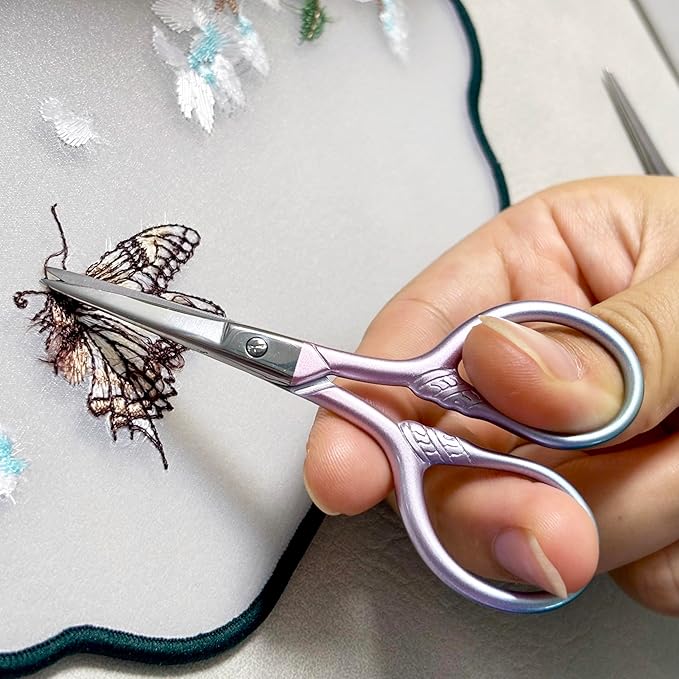 Beauty Scissors for Facial Hair Cutting, Eyebrow, Eyelash, Beard, Moustache - Multi-Functional Precision Trimming Tool for Grooming, Sewing, Embroidery, Crochet, Yarn & DIY Crafts 2 pcs 3.5 inch