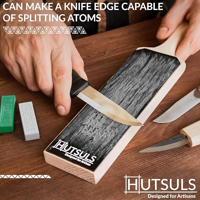 Hutsuls White & Green Strop Compound - Total 5 Oz Get Razor Sharp Edge with Green Honing Compound for Strop, Easy to Use Green & White Stropping Compound for Knives Guide, White Polishing Compound Bar