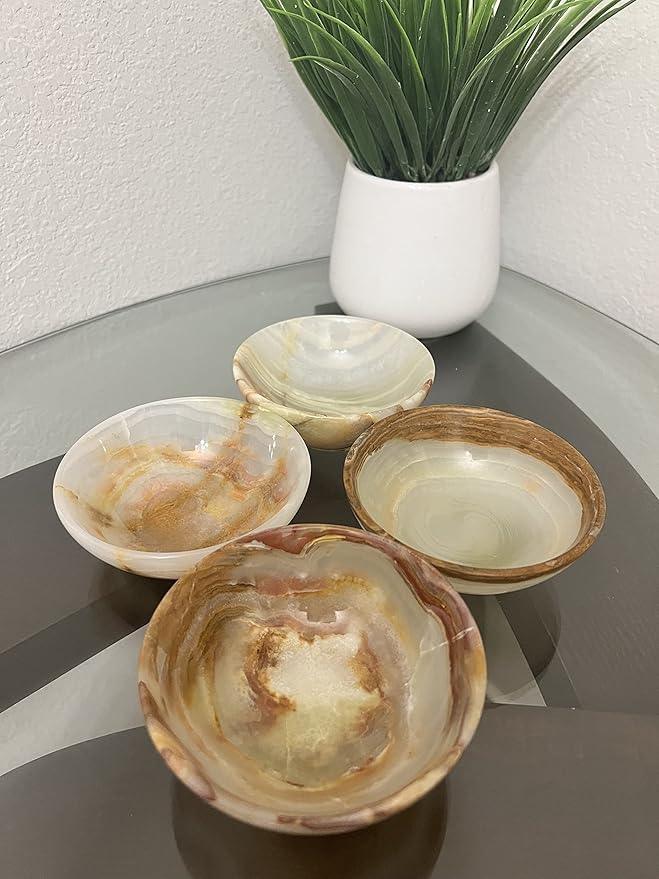 Green Onyx Handmade Marble Barber Supplies Hand Carved Natural Stone Bowl, Smudge Bowl, Stone Bowl Bowl Shaving Bowl - Perfect for kitchen soap, candy, shaving foam