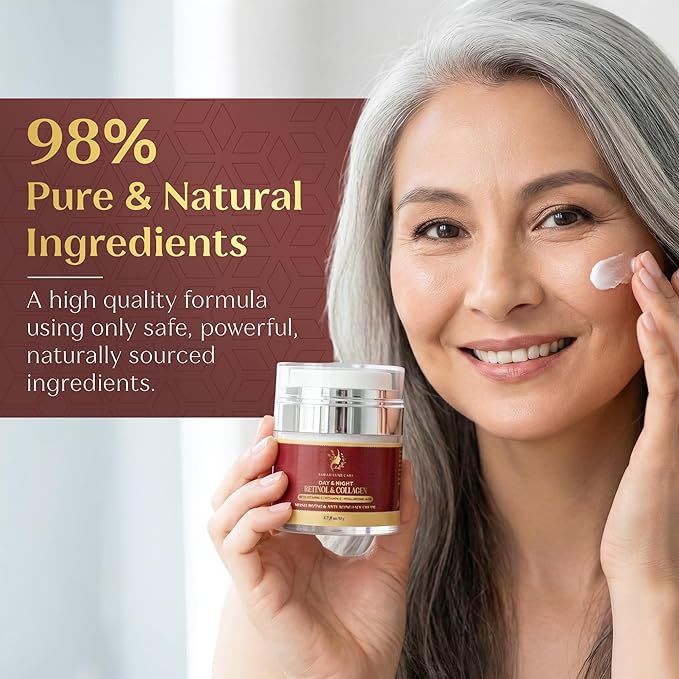 Dark Spot & Uneven Tone Face Cream with Retinol & Collagen – Anti-Aging Day & Night Moisturizer with Hyaluronic Acid for Women & Men, 1.7 oz