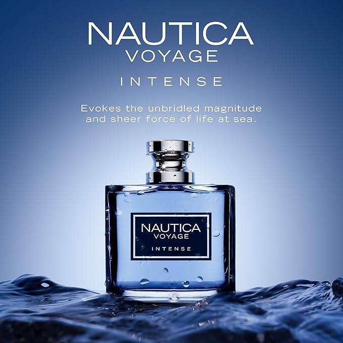 Nautica Voyage Intense Eau de Toilette 1.6 fl oz (Pack of 1), Notes of Vetiver, Smokey Leather, Mimosa, Men's Fragrance, Long Lasting, Everyday Fragrance, Travel Size