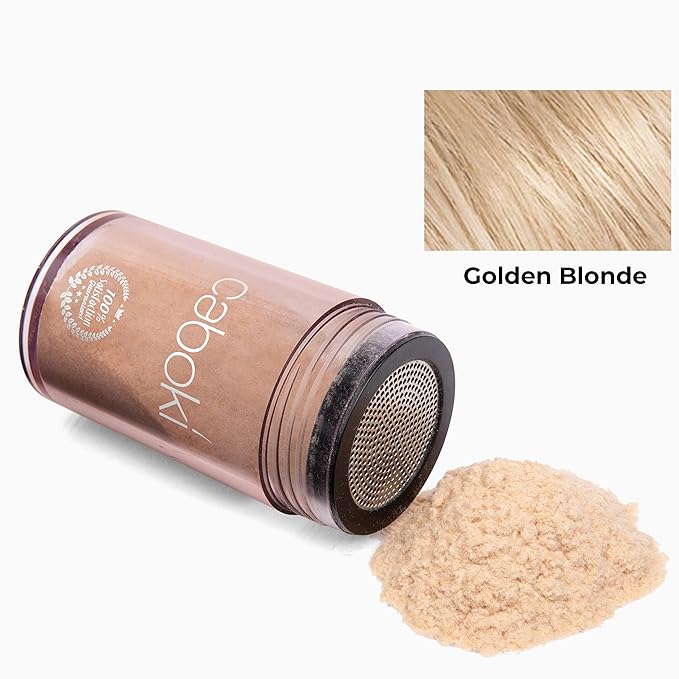 Caboki Hair Fibers for Thinning Hair – Natural Plant-Based Hair Powder for Men & Women – Instantly Thicker Fuller Looking Hair – Wind & Sweat Resistant – 30g, 90-Day Supply, Golden Blonde