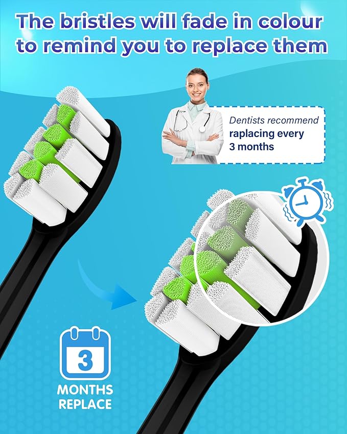 Replacement Toothbrush Heads Compatible with Philips Sonicare：10 Pack Soft Replacement Electric Brush Head Compatible with Phillips Sonicare Plaque Control Snap-on(with Protective Cover)