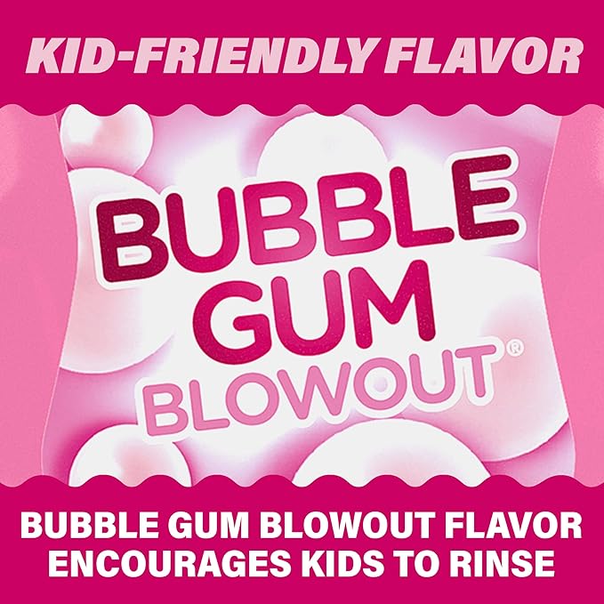 ACT Kids Anticavity Fluoride Mouthwash, Sugar & Alcohol Free Mouth Rinse Strengthens Teeth, Bubble Gum Blowout, 16.9 fl. oz., 2pk