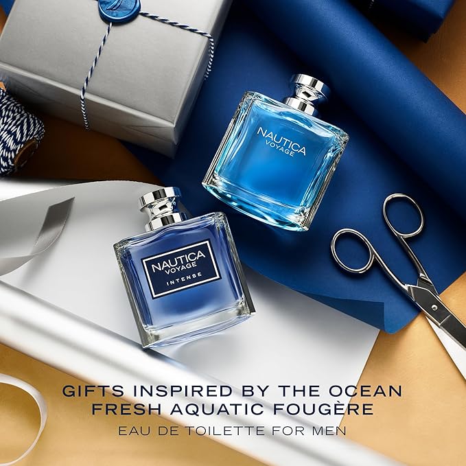 Nautica Voyage Intense Eau de Toilette 1.6 fl oz (Pack of 1), Notes of Vetiver, Smokey Leather, Mimosa, Men's Fragrance, Long Lasting, Everyday Fragrance, Travel Size