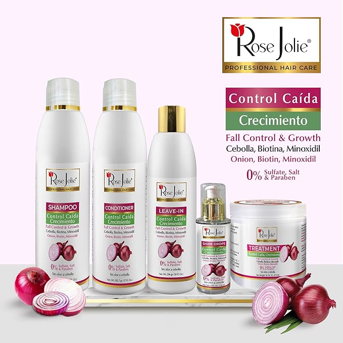 Rose Jolie Onion Conditioner | With Onion Extract and Biotin for Hair Fall Control & Growth Support| Moisturizes and Nourishes | Nourishing Daily Formula | Sulfate Free, No Onion Smell | 17 fl oz