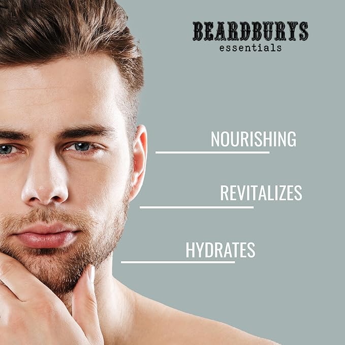Beardburys Essentials Multi-Active Facial Elixir, Anti-Aging Moisturizer Natural Ingredients, Vegan Daily Facial Cream For Oily Dry and Sensitive Skin, 1,7 oz