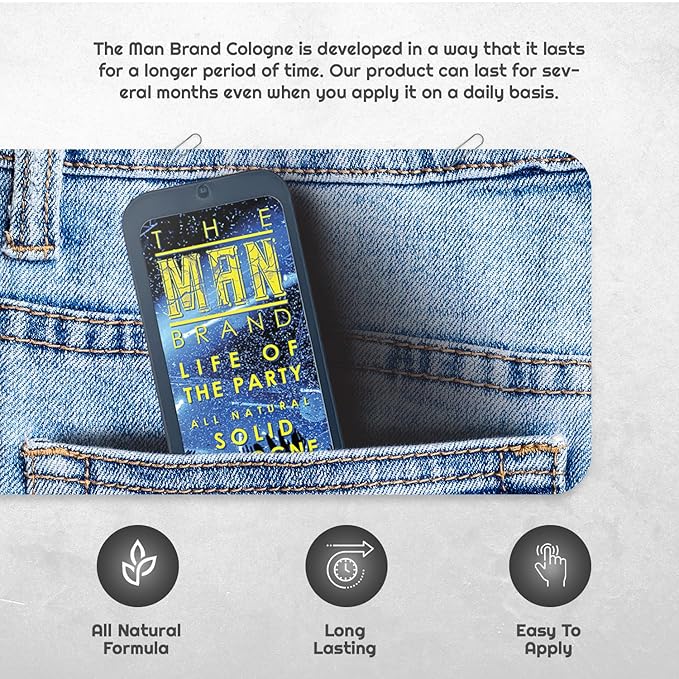 Life of the Party Solid Cologne - Natural Men's Travel Size Cool Water Cologne (3/4 oz, Pack of 1)