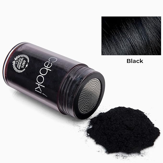 Caboki Hair Fibers for Thinning Hair – Natural Plant-Based Hair Powder for Men & Women – Instantly Thicker Fuller Looking Hair – Wind & Sweat Resistant – 30g, 90-Day Supply, Black
