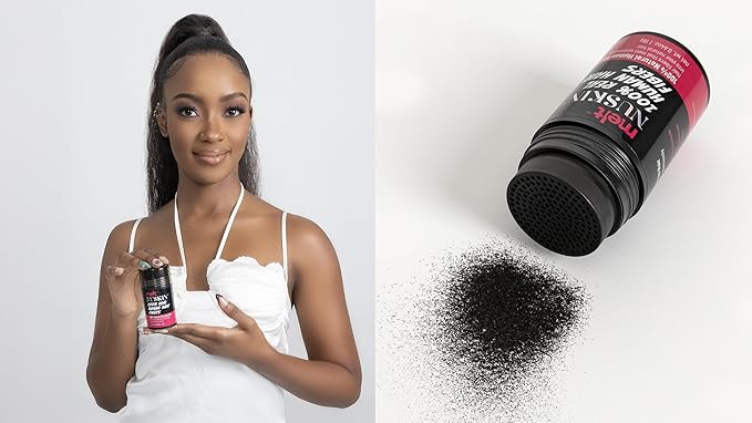 Melt Nuskin 100% Real Human Hair Building Fibers, Instantly Fill In Fine or Thinning Hair for Thicker, Fuller, Undetectably Natural Results, 18g (2, Dark Brown)