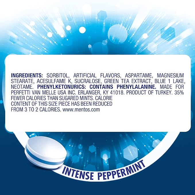 Mentos Clean Breath Hard Mints, Intense Peppermint Flavor, Easter Candy, Easter Basket Essentials Stuffers for Kids and Adults, Sugar-Free, 150 Pieces (4-Pack)