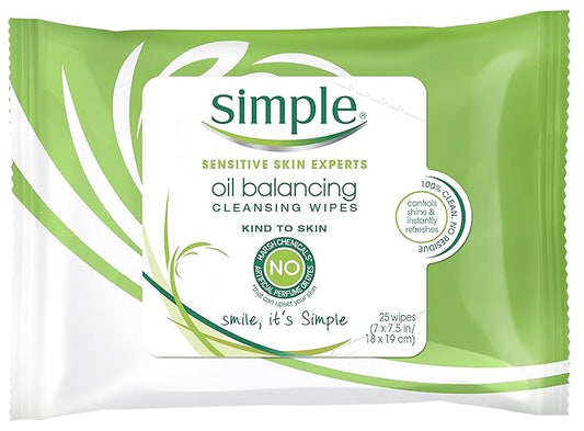 Simple Kind to Skin Facial Care, Oil Balancing Wipes 25 count