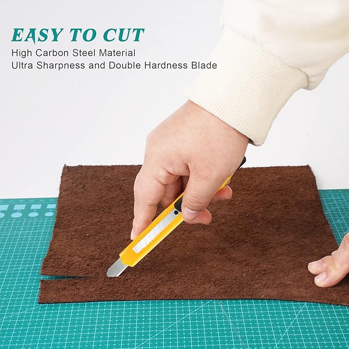 20-Pack Retractable Utility Cutter | Auto-Lock Design with 9mm Snap-off Blades | Carton & Cardboard Opener for Office/Home | Disposable Exacto Razor Tool