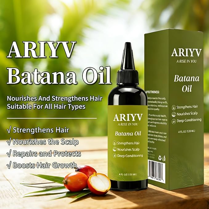 Batana Oil for Hair Growth, Natural Batana Oil - Prevents Hair Loss, Reduces Breakage and Strengthens Hair, Enhances Thickness for Men & Women