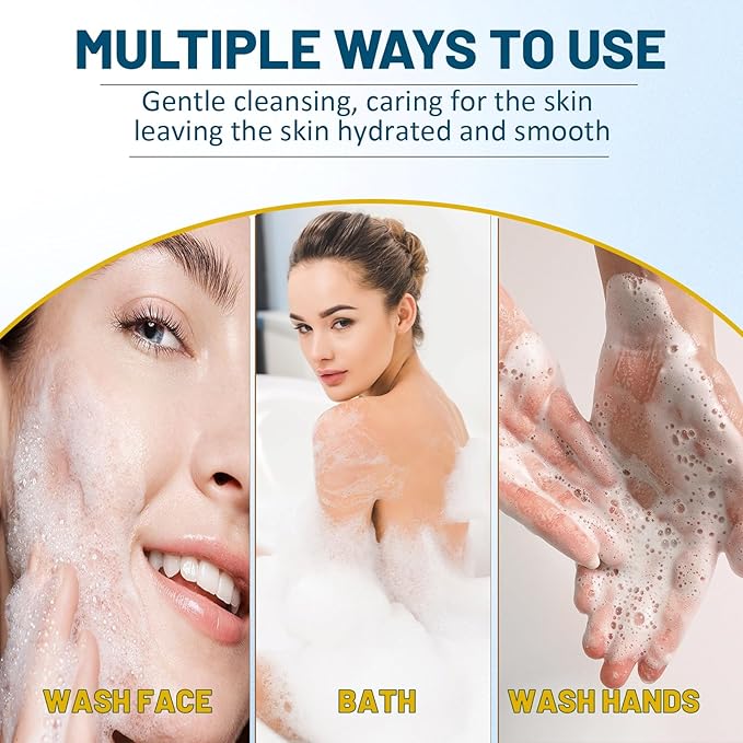 3 PCS Sulfur Dead Sea Soap, Natural Sulphur Bar Soap with Dead Sea Salt, Tea Tree Oil, Face & Body Exfoliating & Moisturizing Bar for Men & Women All Skin Types
