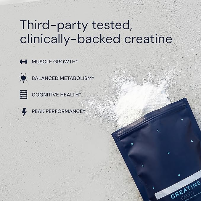 Blueprint Bryan Johnson Creatine Monohydrate Powder – Amino Acid Powder - Supplement Supports Muscle Growth, Recovery, Strength & Focus – Unflavored Creatine for Women & Men – 5g Dose – 100 Servings