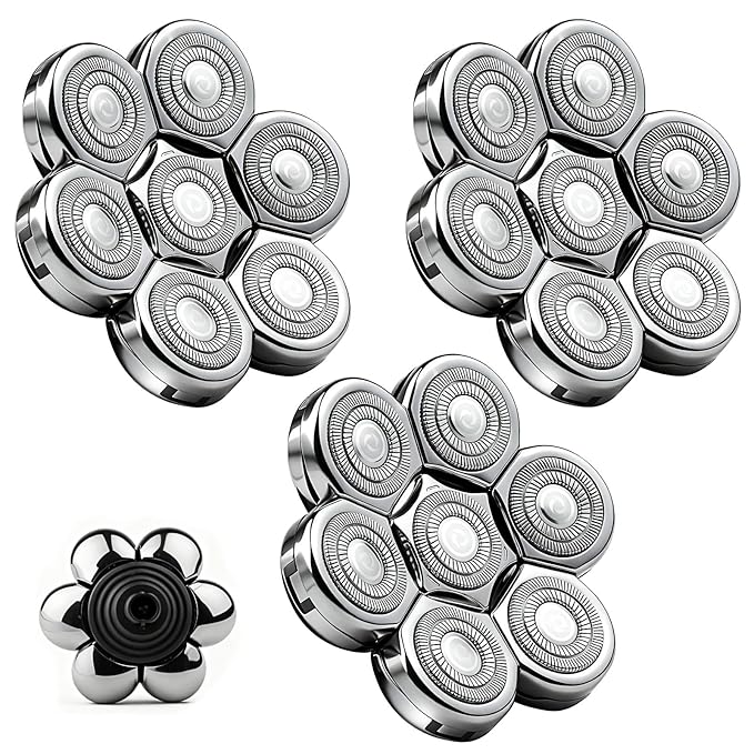 7 Head Shaver Replacement Head Shavers for Bald Men for Most Brand Men Foil Shaver Razor Universal Shaver Head,3pack