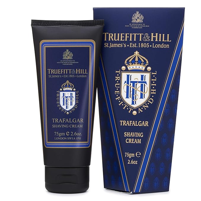 Truefitt & Hill Shaving Cream Tube - Trafalgar - Premium Glycerin-Based Lather, Smooth Glide, and Hydration for a Luxurious Shave - 2.65 oz