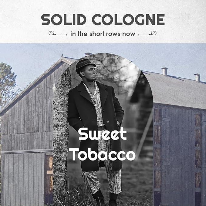 Sweet Tobcacco Solid Cologne, Men's Sweet Tobacco Perfume Balm in Vintage Slide Tin, (0.75 Ounce)