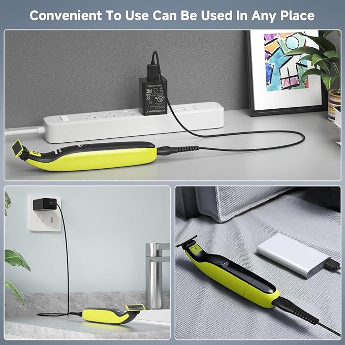 5V Charger Fit for Philips Norelco OneBlade QP2724 MG5910, USB Charging Cord Fit for Wet & Dry Shavers & Trimmers, Compatible with Philips 2000 3000 7000 Series QP2834 MG7910 MG9510 Shavers