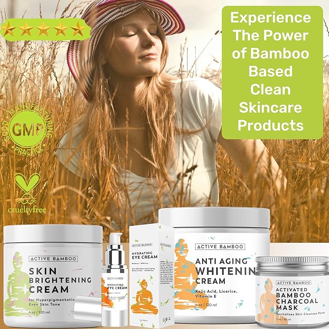 Anti Aging Dark Spot Corrector Cream for Face & Body - Made in USA - Active Bamboo Skin Nourishing Age Spot Remover Women Men 4 OZ