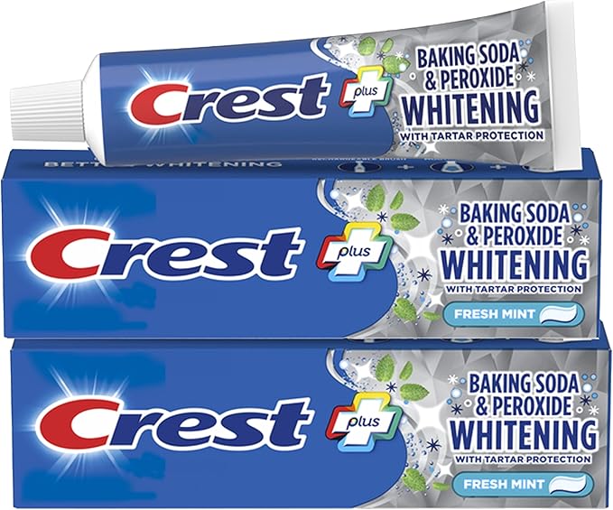 Crest Baking Soda & Peroxide Whitening Toothpaste with Tartar Protection, Fresh Mint 4.2 oz (119) - Pack of 2