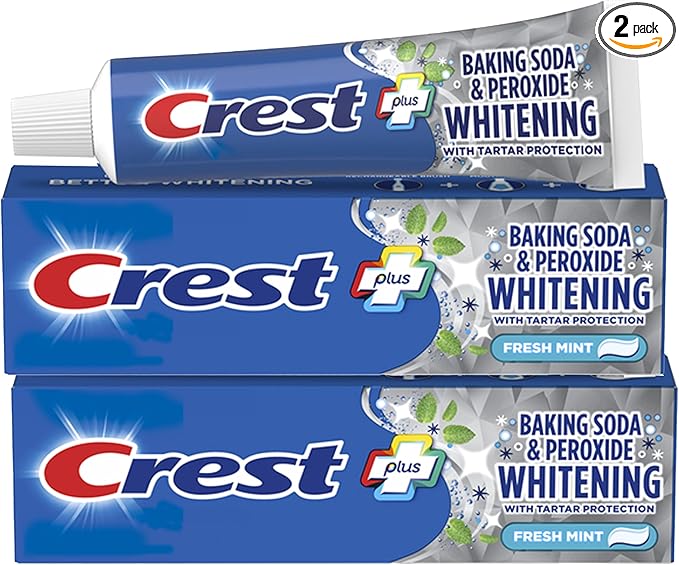 Crest Baking Soda & Peroxide Whitening Toothpaste with Tartar Protection, Fresh Mint 4.2 oz (119) - Pack of 2