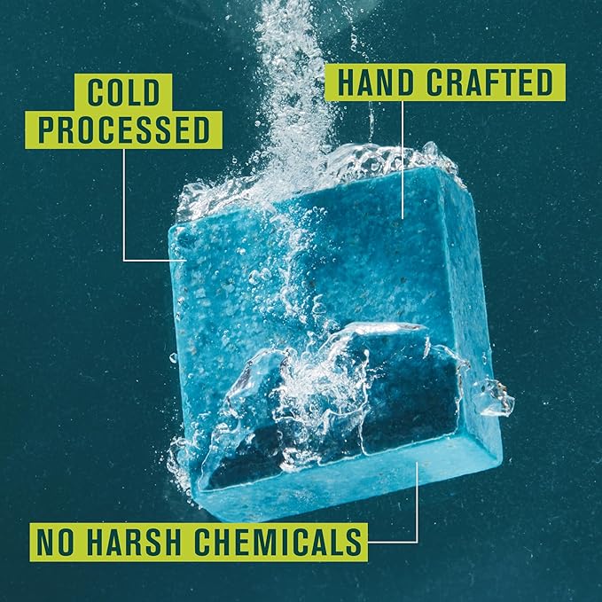 Every Man Jack Cold Plunge Mens Bar Soap - Pacific Dive Scent with notes of Sea Salt, Kelp, Refreshing Citrus - Deeply Cleans, Hydrates with Naturally Derived Ingredients and Light Grit - 5oz 2 Pack