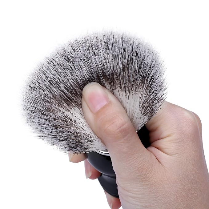 Aethland Men's Shaving Brush and Bowl Set, 3 in 1 Synthetic Shaving Brush with Alloy Shaving Stand & Shaving Soap Bowl Shave Brush Kit for Men Husband Father Birthday Boyfriend Valentines Day Gifts
