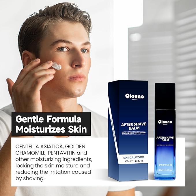 Aftershave for Men, Natural After Shave Balm for Men, Gentle Moisturizer with Moisture-Retaining and Comforting Elements, Aftershave Lotion with Centella, Peony Root, Pentavitin and Xylitol