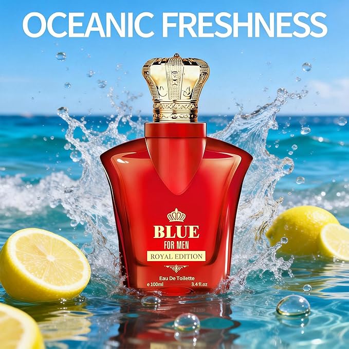 Blue For Men Royal Edition cologne 100ml Eau de Parfum Gift | Woody Scent with Orange Clary Sage | Long Lasting fragrance Daily use