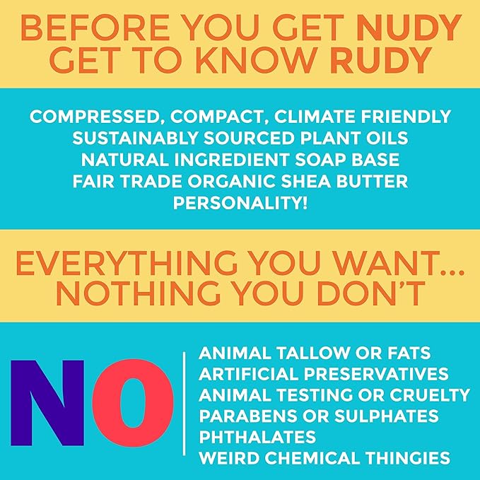Nudy Rudy Killa Vanilla Soap Bar Puck, Made with Organic Shea Butter and Real Vanilla, Triple Milled Bar, No Harsh Ingredients, All Skin Types, 4.2 oz, Made in Australia