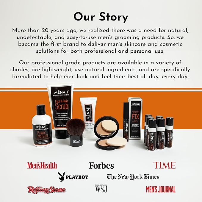 MËNAJI The Fix - Mens Beard and Brow Gel - Hold and Setting Gel with Spiral Brush - Long Lasting - Keep Facial Hair in Place - 0.25 Oz