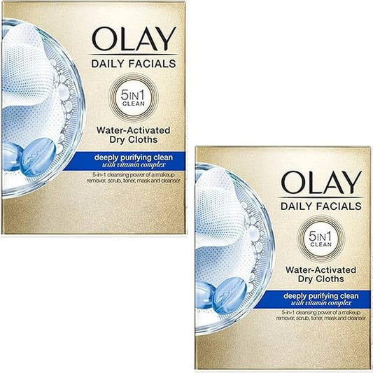 Olay 2-in-1 Combination/Oily Daily Facial Cloths, 33-Count (Pack of 2)