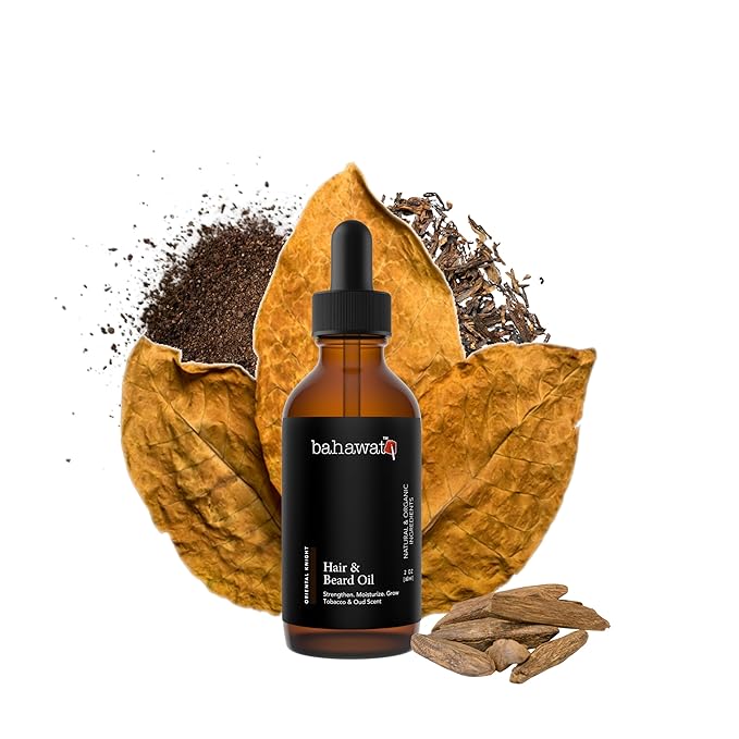 BAHAWAT Beard Oil -Premium Beard Oil Conditioner & Softener - Tobacco Oud scent- Eliminates Beard Itch, Promote a Healthy, Full Beard, Natural Ingredients, 2 ounce.