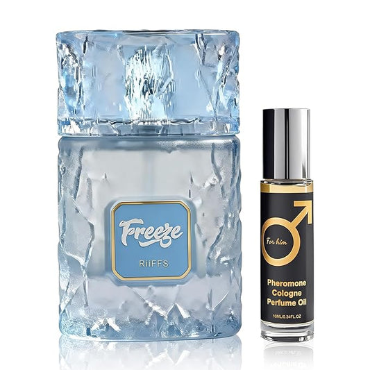Men’s Eau de Parfum, Icy Fresh Citrus Cologne for Men with Mint & Cedar Notes, Long Lasting Fragrance Pheromone