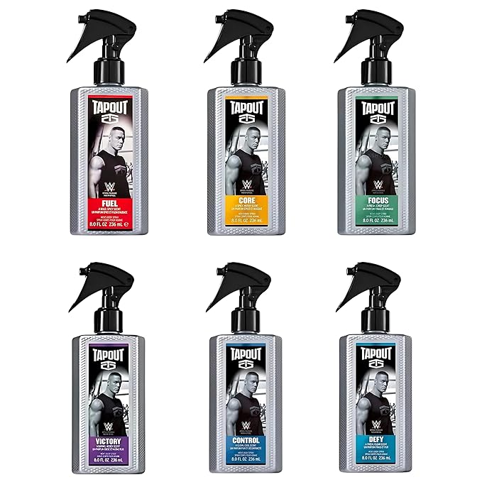 Tapout Body Spray for Men – Fragrance Variety Set, 6-Pack Gift Collection, 8 Ounces Each