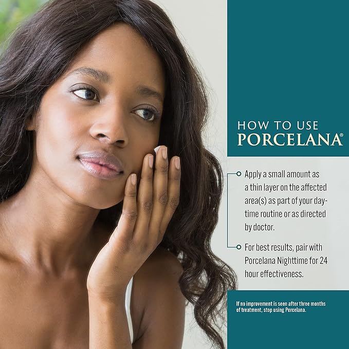 Porcelana Daytime Hydration Skin Brightening Cream For Face & Body [New Formula] - Fades Dark Spots & Evens Skin Tone - Moisturizer for Age Spots, Sun Spots, Acne Scars & Melasma (2 Pack)