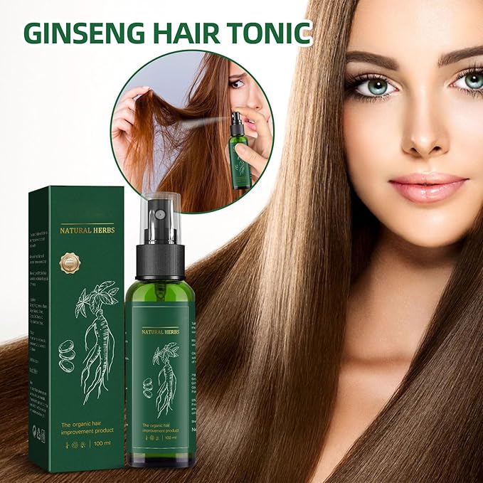 Natural Herbs Ginseng Hair Tonic, Organic Hair Growth Spray, Scalp Health Treatment, 100ml