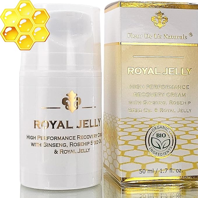 Fleur De Lis Naturals Face Cream Anti Aging Royal Jelly - Natural & Organic Ingredients, Face Moisturizer for Dry Skin, Anti Aging Cream for Face, Anti Wrinkle Cream for Women & Men – 1.7 oz