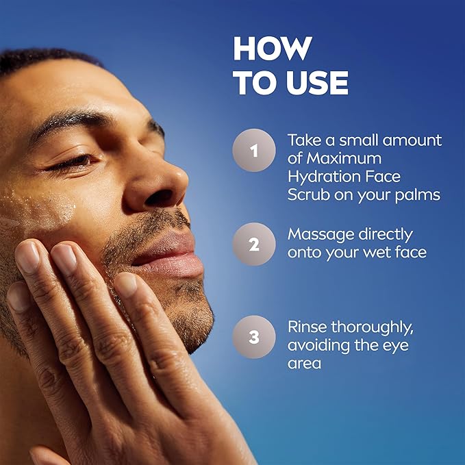 NIVEA MEN Maximum Hydration Deep Cleaning Face Scrub With Aloe Vera, 3 Pack of 4.4 Oz Tubes