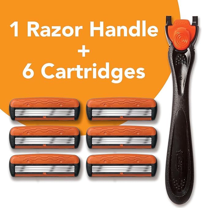 BIC Comfort 3 Men's Refillable 3 Blade Razors, Self Care and Personal Care Products, 1 Handle and 6 Cartridges