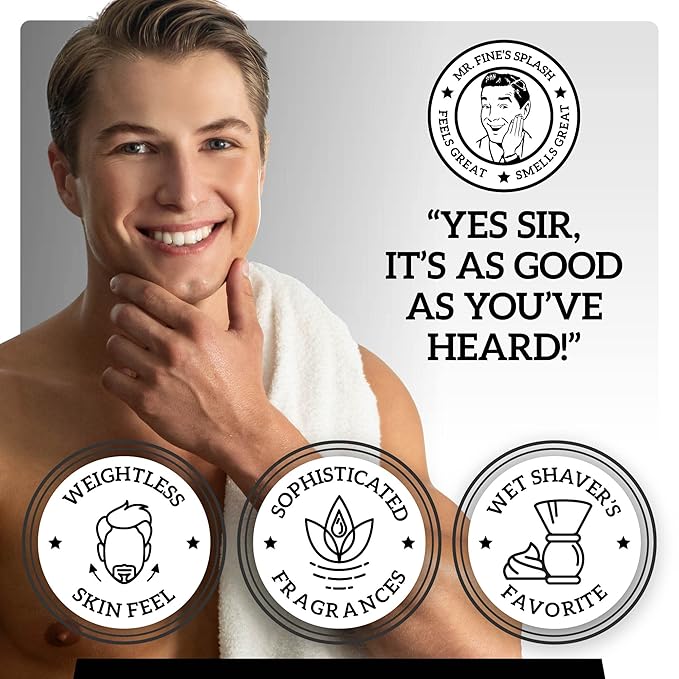 Fine Men's Aftershave - Bay Rum Fragrance, Soothing & Toning Post Shave Balm, Calms Razor Burn, Classic Barbershop Feel, Alcohol-Based Formula, Gentle for All Skin Types, 100ml